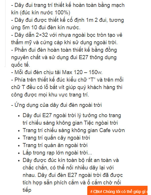 Dây đuôi đèn E27 có đầu nối thêm dây - không kèm bóng đèn