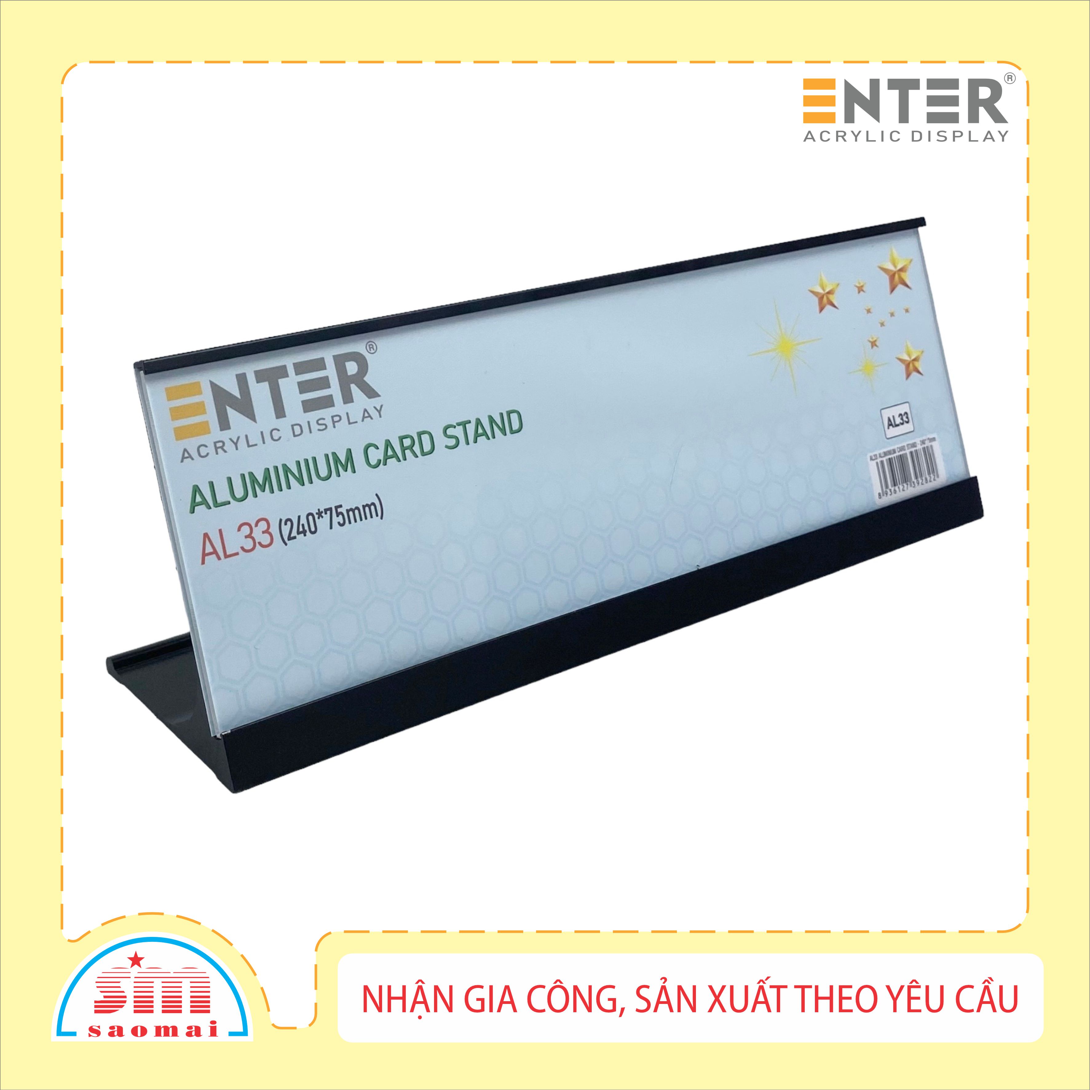 Bảng thông tin để bàn nhôm Enter AL33 240x75mm