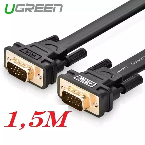 Ugreen UG11665VG105TK 1.5M màu Đen Cáp tín hiệu 2 đầu VGA cáp dẹt - HÀNG CHÍNH HÃNG