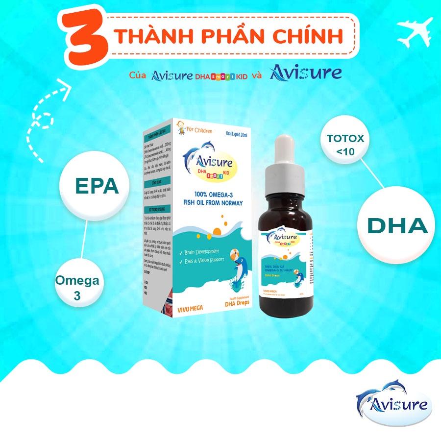 Avisure DHA smart kid DHA Na Uy tinh khiết cho bé dạng nhỏ giọt vị trái cây 20ml