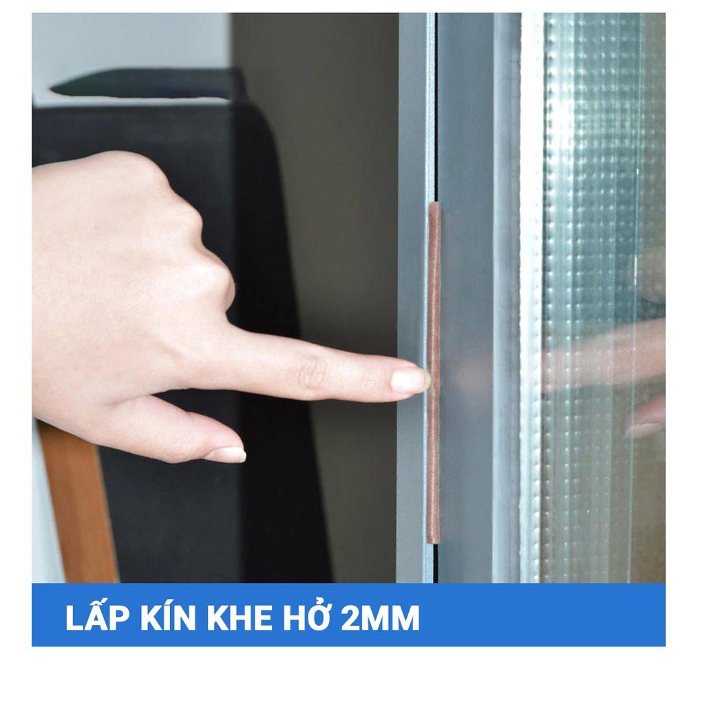 Cuộn 6 mét Roong, Gioăng cao su chữ I chống ồn, Ron ngăn Bụi cửa Sổ cửa đi cửa nhà - 6m xám