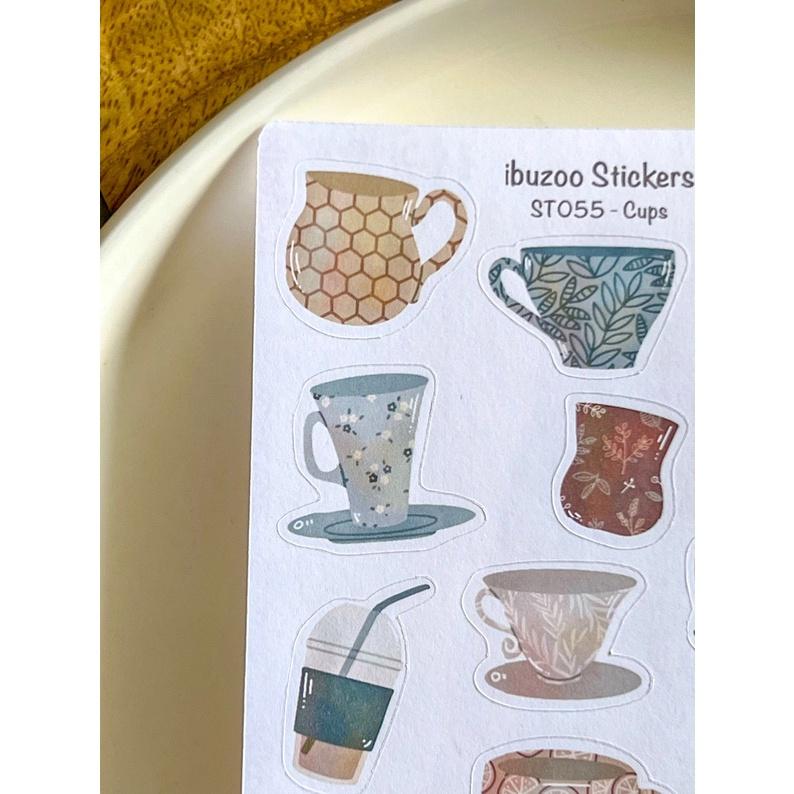 Sticker sheet cups - chuyên dán, trang trí sổ nhật kí, sổ tay | Bullet journal - Unim036