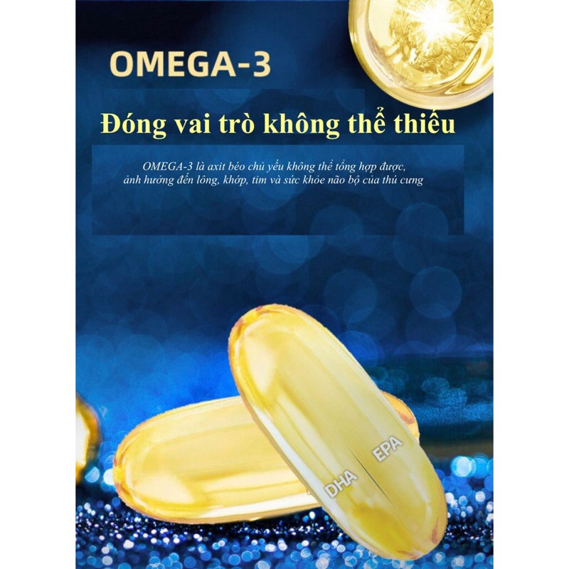 Viên dầu cá pets fish oil cho mèo giảm rụng lông