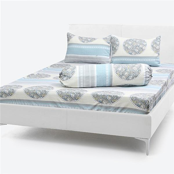 Bộ Drap Cotton May Từ Vải Cotton Thắng Lợi mẫu trống xám