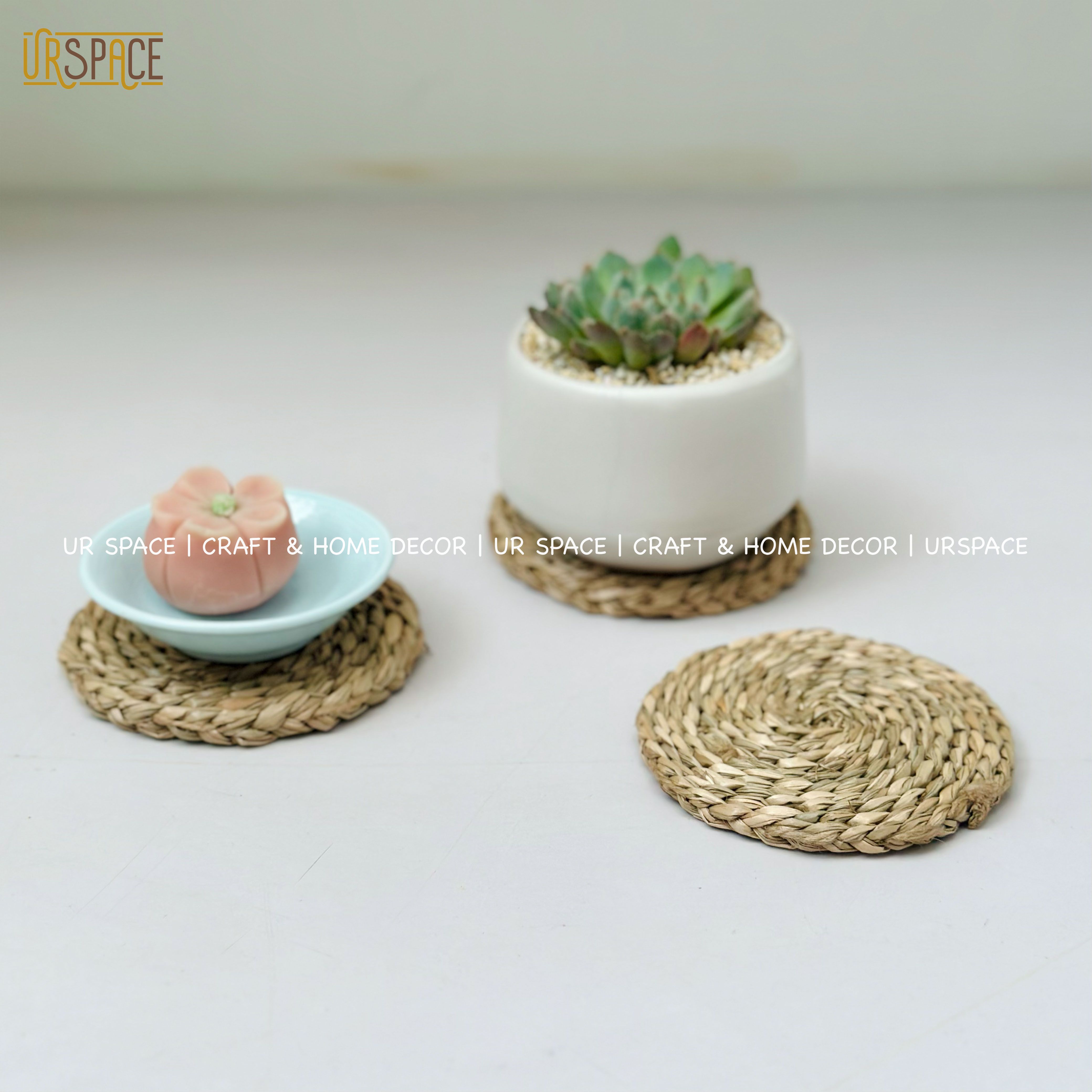 Tấm lót cói URSPACE hình tròn lót ly, chậu hoa trang trí decor / ROUND SEAGRASS PLACE MAT