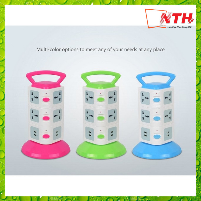 Cổng Ổ Điện 3 Tầng Có 2 Cổng USB 11 Ổ Điện 3 Công Tắc -NTH