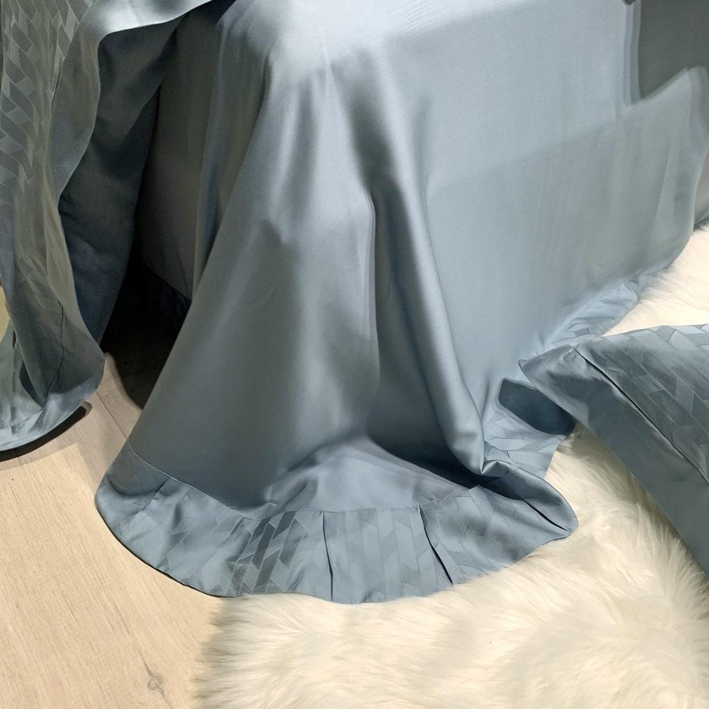 Bộ chăn ga gối 4 món 100%Tencel 120s Cực Phẩm, họa tiết Hình thoi với kiểu dệt Jacquard sang trọng