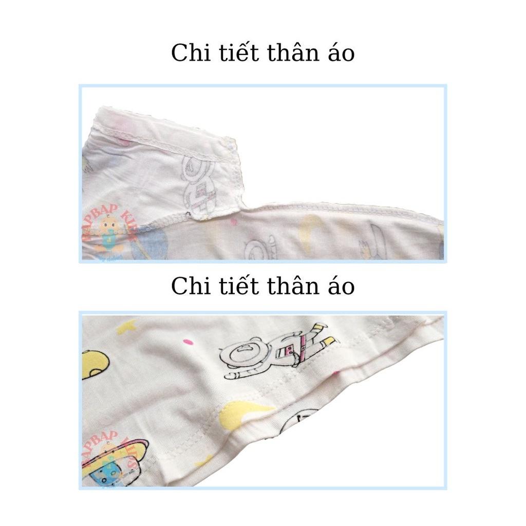 Bộ Cộc Tay Cho Bé Trai, Bé Gái BAPBAP Vải Thun Lạnh Minkymom In Tràn Thân Phối Viền Màu, Đồ Bộ Trẻ Em Mặc Nhà