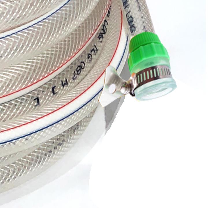 Vòi nước vòi phun nước rửa xe tưới cây tăng áp thông minh + bộ dây bơm nước cao cấp TLG loạI 20m - dây trắng 236498-1