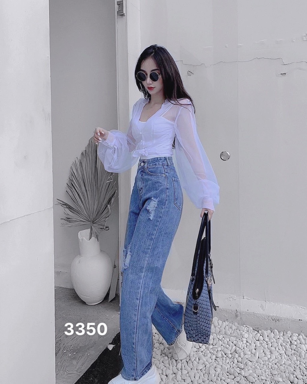 Quần jean nữ - Quần baggy nữ cao cấp dáng suông phong cách Ulzzang chất liệu bò dày dặn