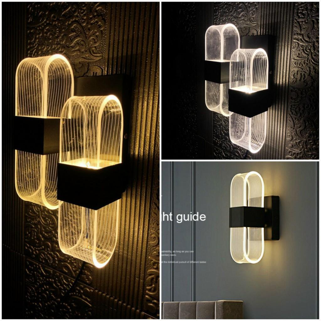 Đèn tường trang trí 3D ánh sáng 3 màu
