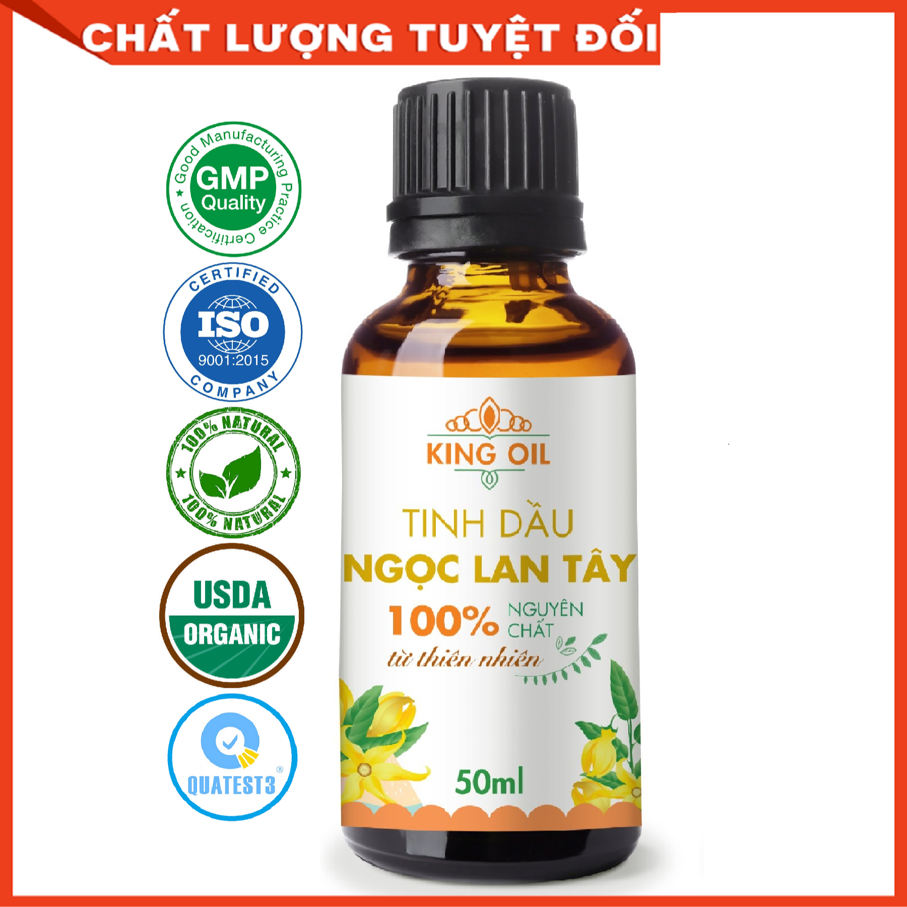 Tinh dầu Ngọc Lan Tây 50ml nguyên chất từ thiên nhiên, xông phòng, khử mùi, thơm phòng, đuổi muỗi - KingOil