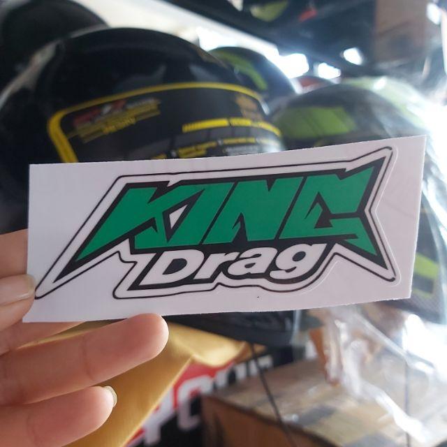 Tem Decal King Drag Xanh Lá Dán Xe