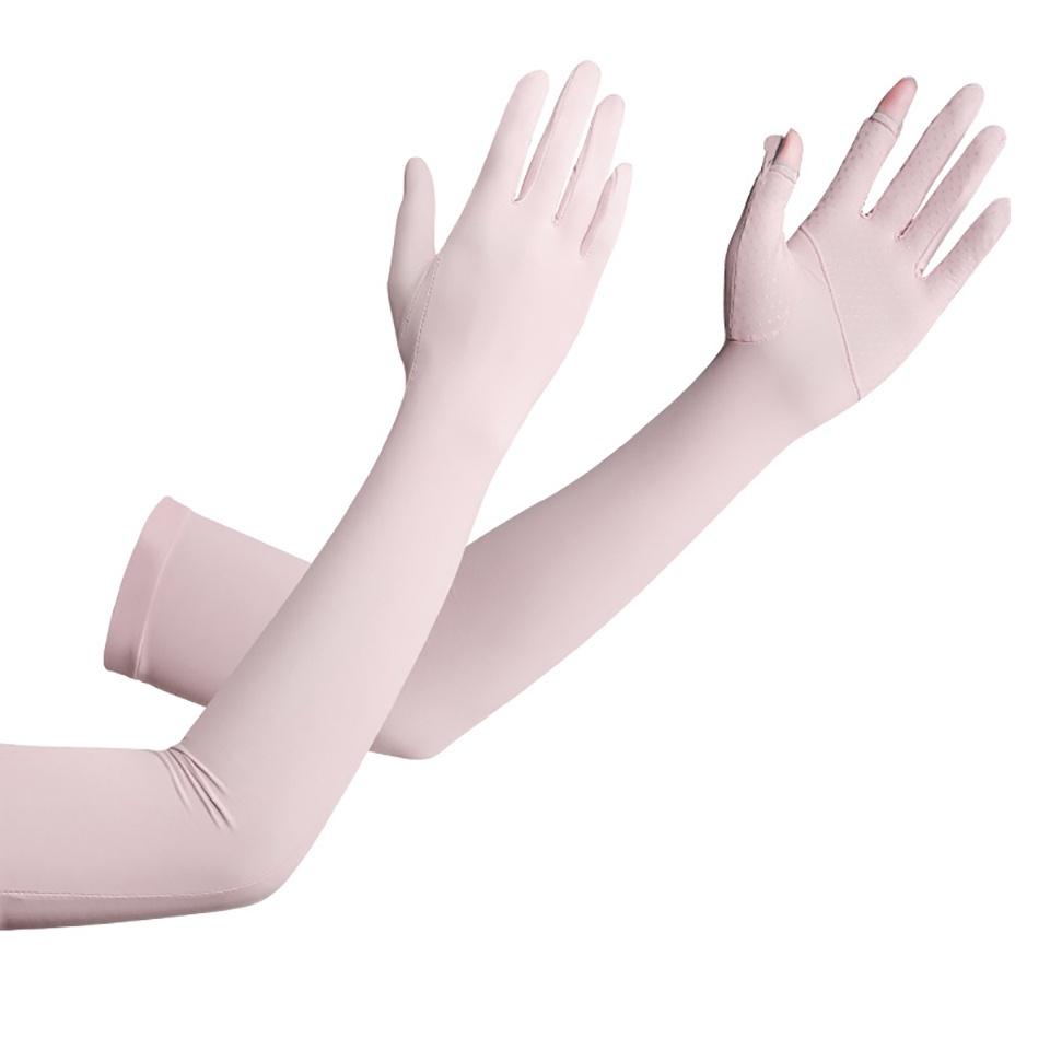 Găng tay thể thao hở ngón chống nắng và tia UV bằng lụa lạnh