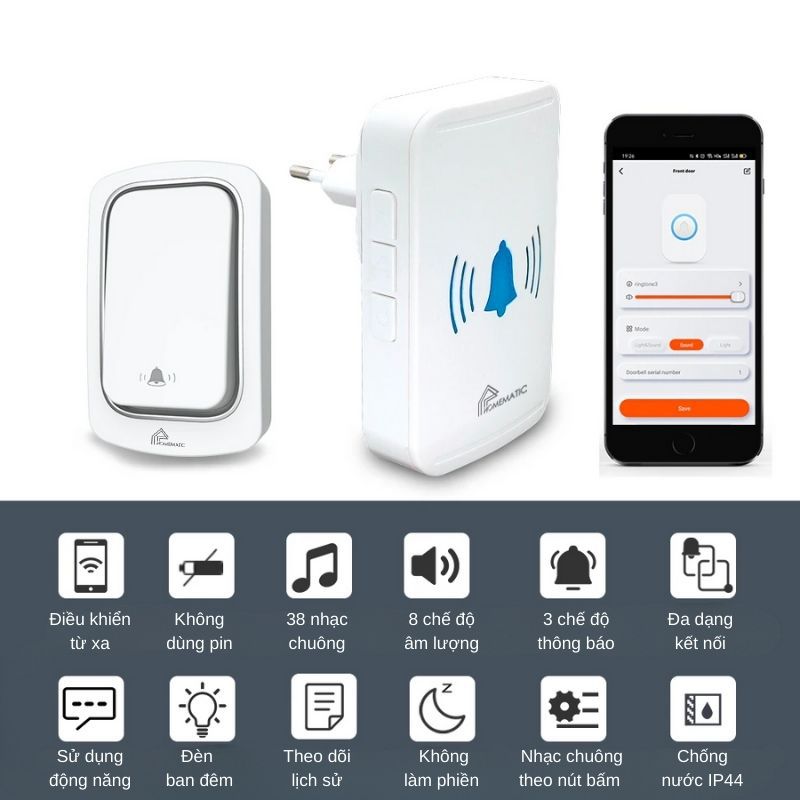 Chuông cửa thông minh wifi không dùng pin Homematic ML001