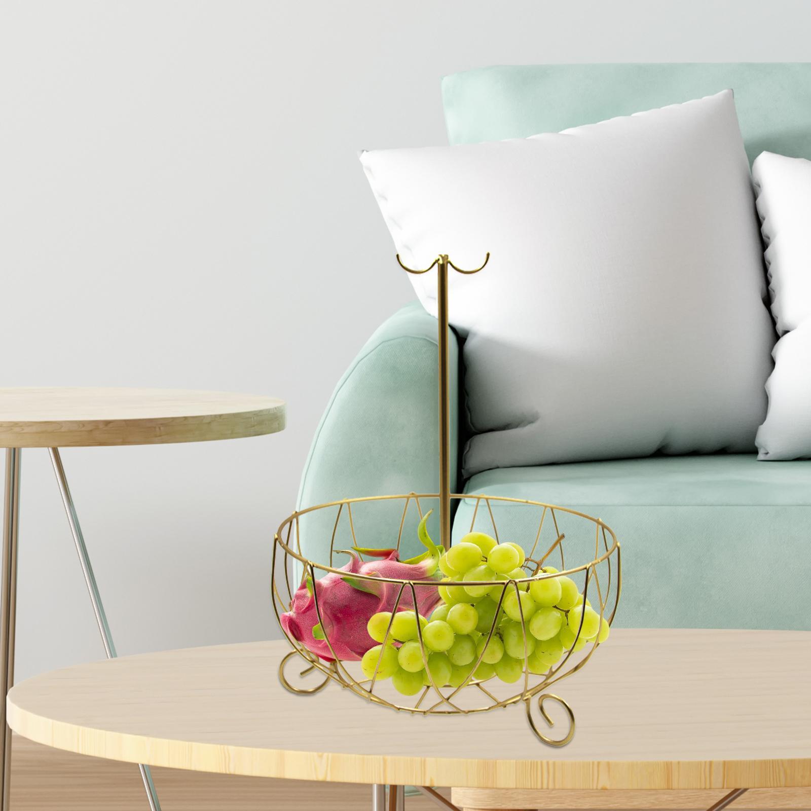 Fruit Bowl Holder with Banana Hanger Tree Kitchen Fruit Basket Stand Large