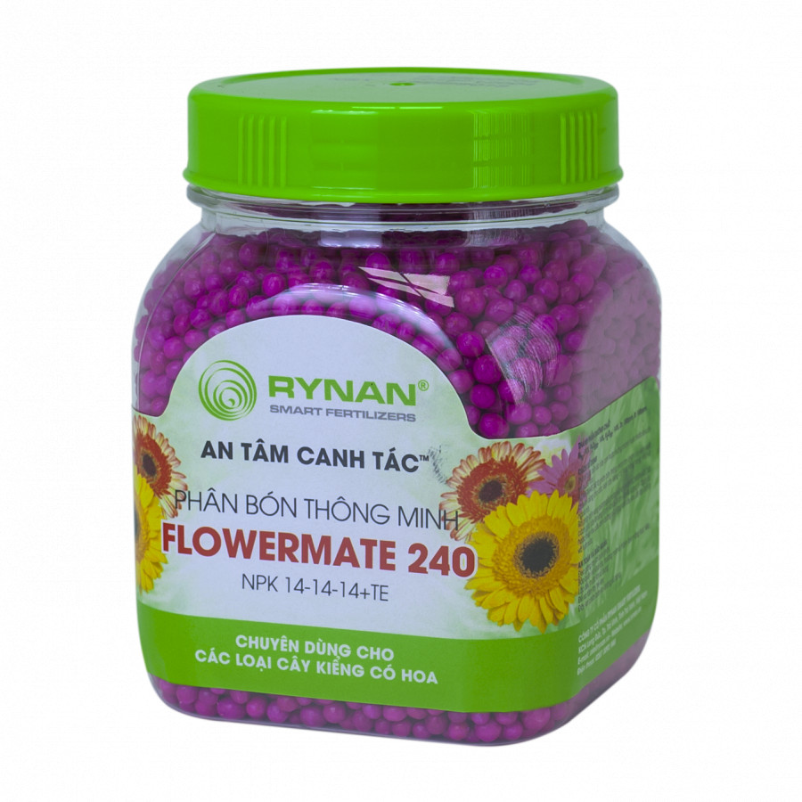 Phân Bón Rynan Flowermate 240 (Hủ) - Phân Bón Thông Minh Phân Giải Chậm - Dùng cho Các Loại Hoa Kiểng, Phong Lan