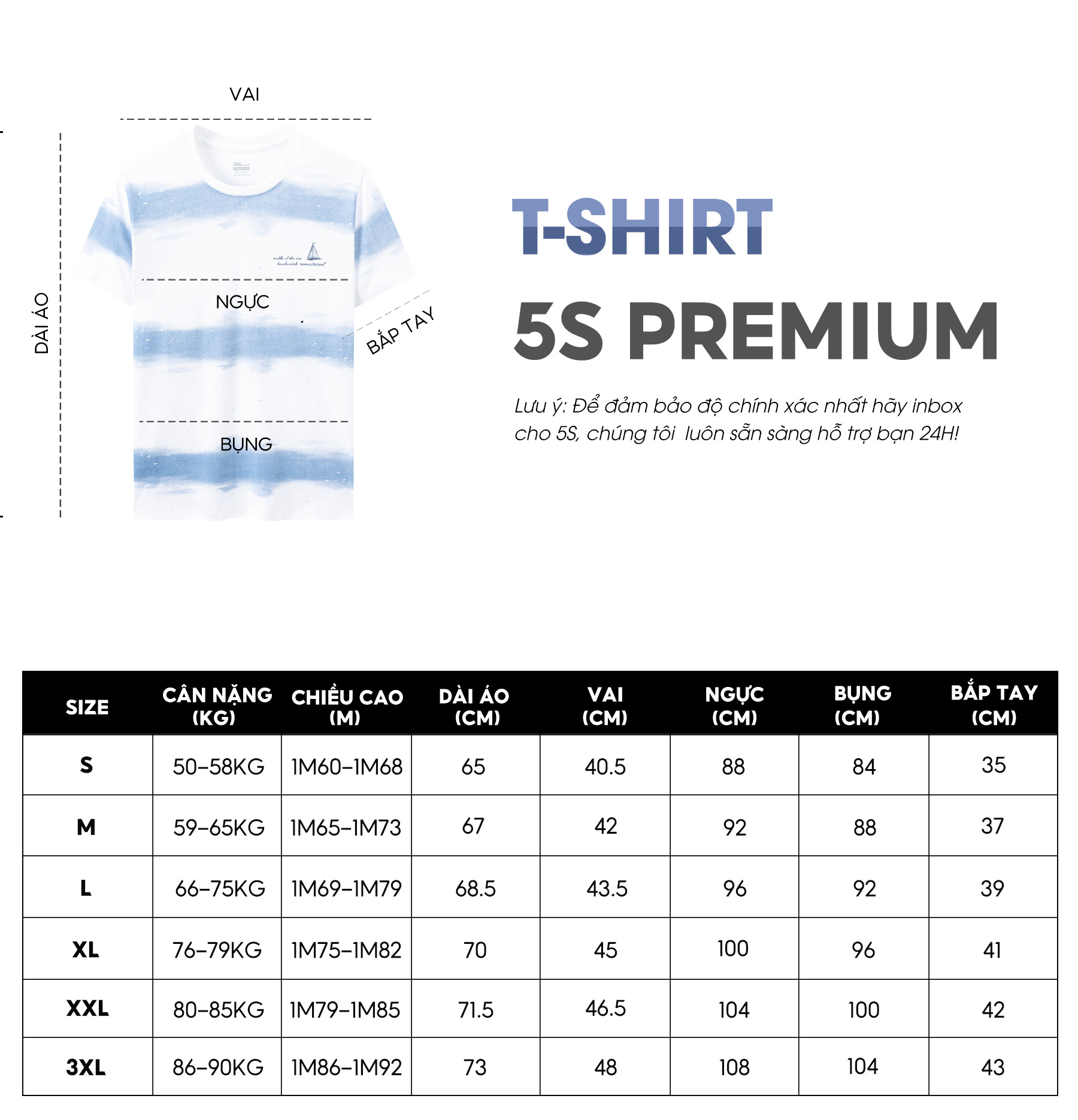 Áo Thun Nam Ngắn Tay 5S, Chất Cotton Cao Cấp Siêu Mát, Thiết Kế Sọc Ngang Sóng Biển, In Trẻ Trung, Năng Động