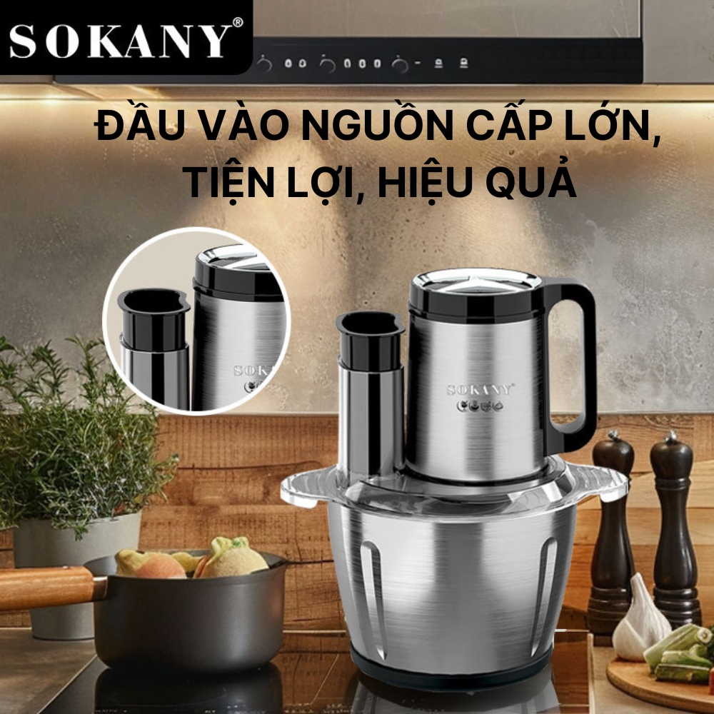 Máy xay đa năng 6in1 SOKANY SK-06019 dung tích 3L tích hợp xay, ép, cắt, thái vô cùng tiện lợi - HÀNG CHÍNH HÃNG - DELIYA