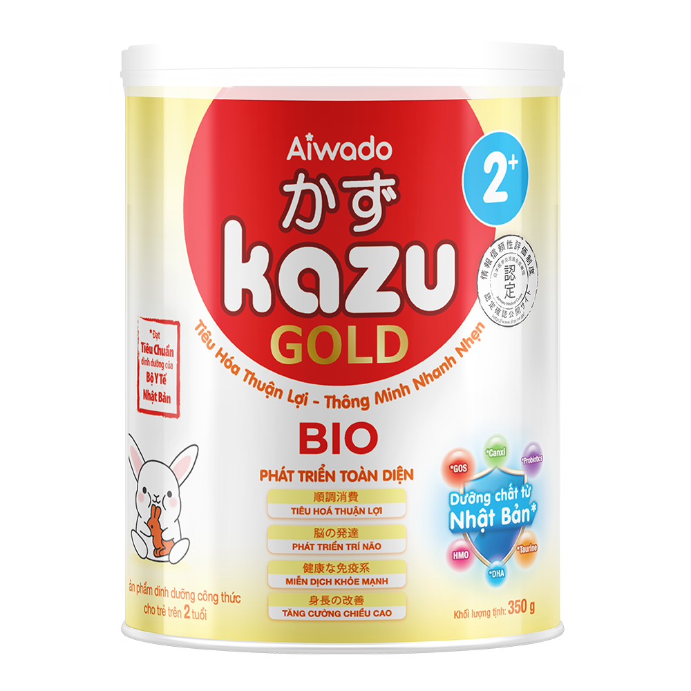 [Tinh tuý dưỡng chất Nhật Bản]  Sữa bột KAZU BIO GOLD 350g 2+ (trên 24 tháng)