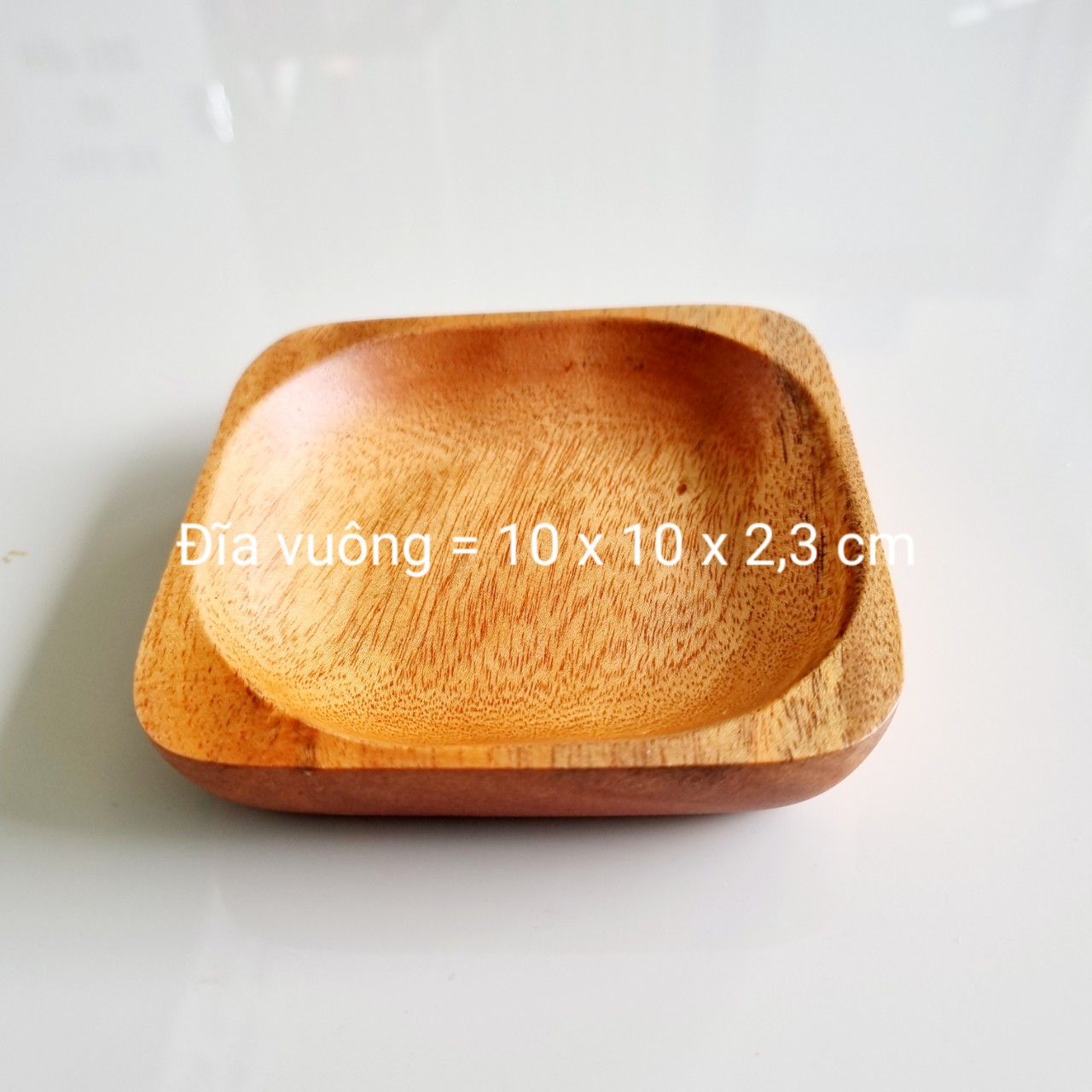 Đĩa Vuông Bằng Gỗ Xà Cừ Tự Nhiên - VAGOO - 3 Kích Cỡ Làm Thủ Công Chống Thấm, Chống Ẩm Mốc, An Toàn Cho Sức Khoẻ