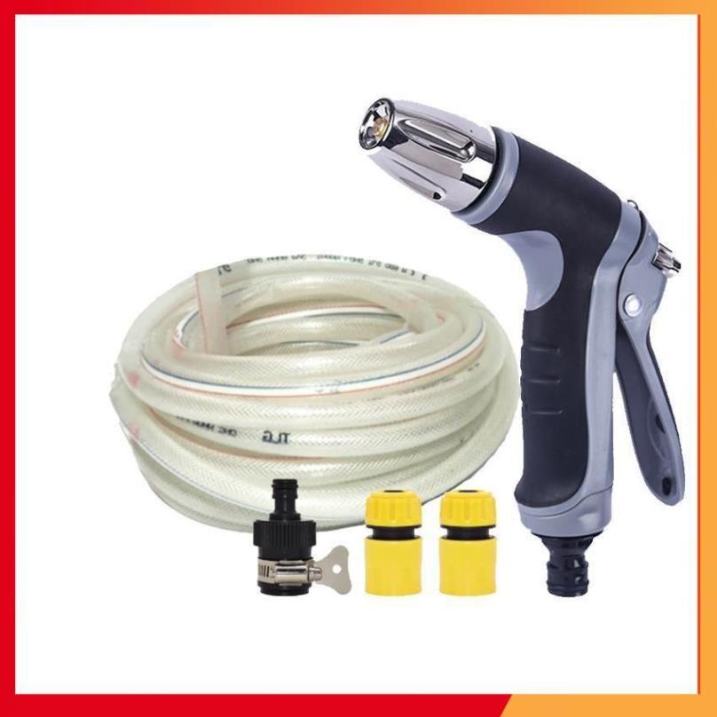 Bộ dây và vòi xịt rửa xe tưới cây tăng áp 20m 206817