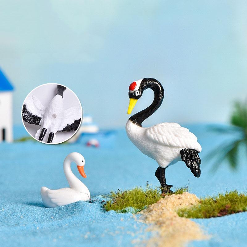 Mô hình tiểu cảnh ️ Con cò trắng trang trí tiểu cảnh, mô hình, sân vườn, terrarium