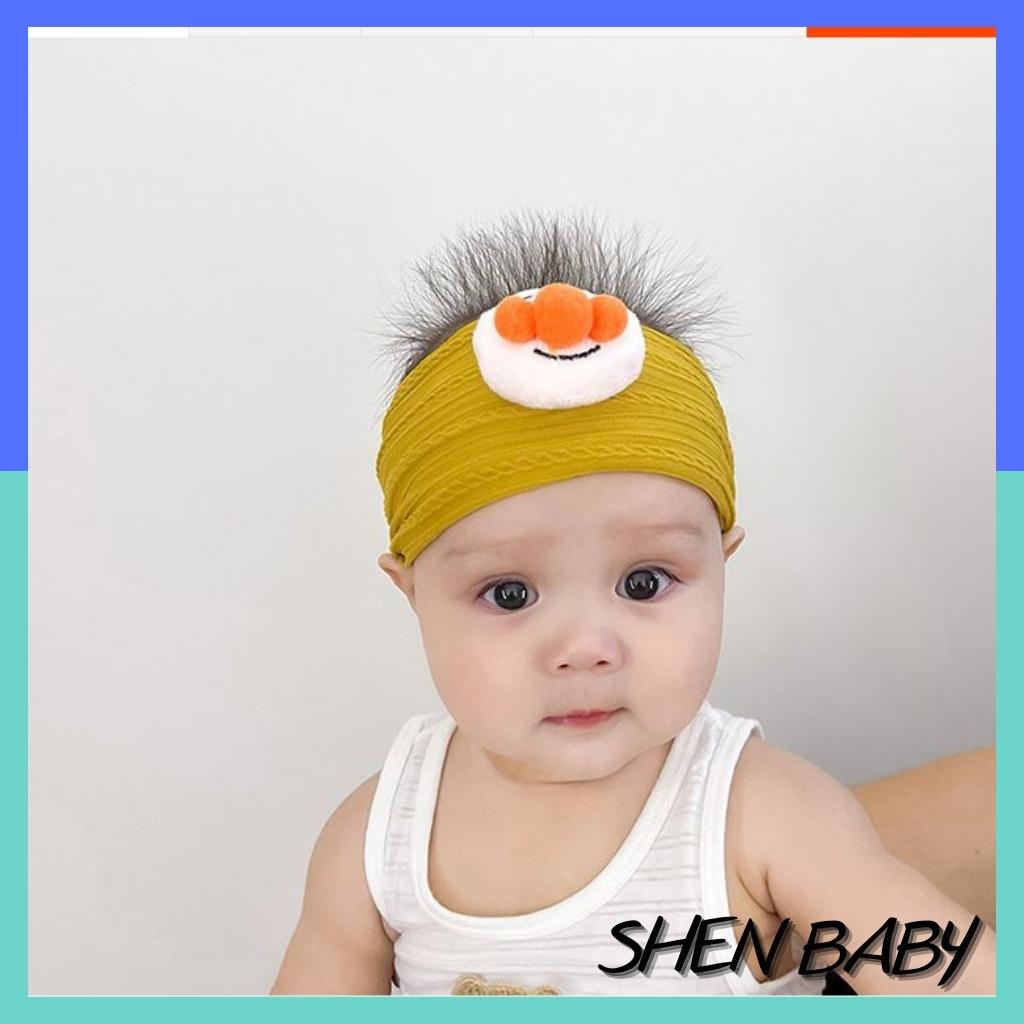 Băng đô bản to hình chú hề dễ thương, turban vải thun gân cho bé BD70 Mimo Baby