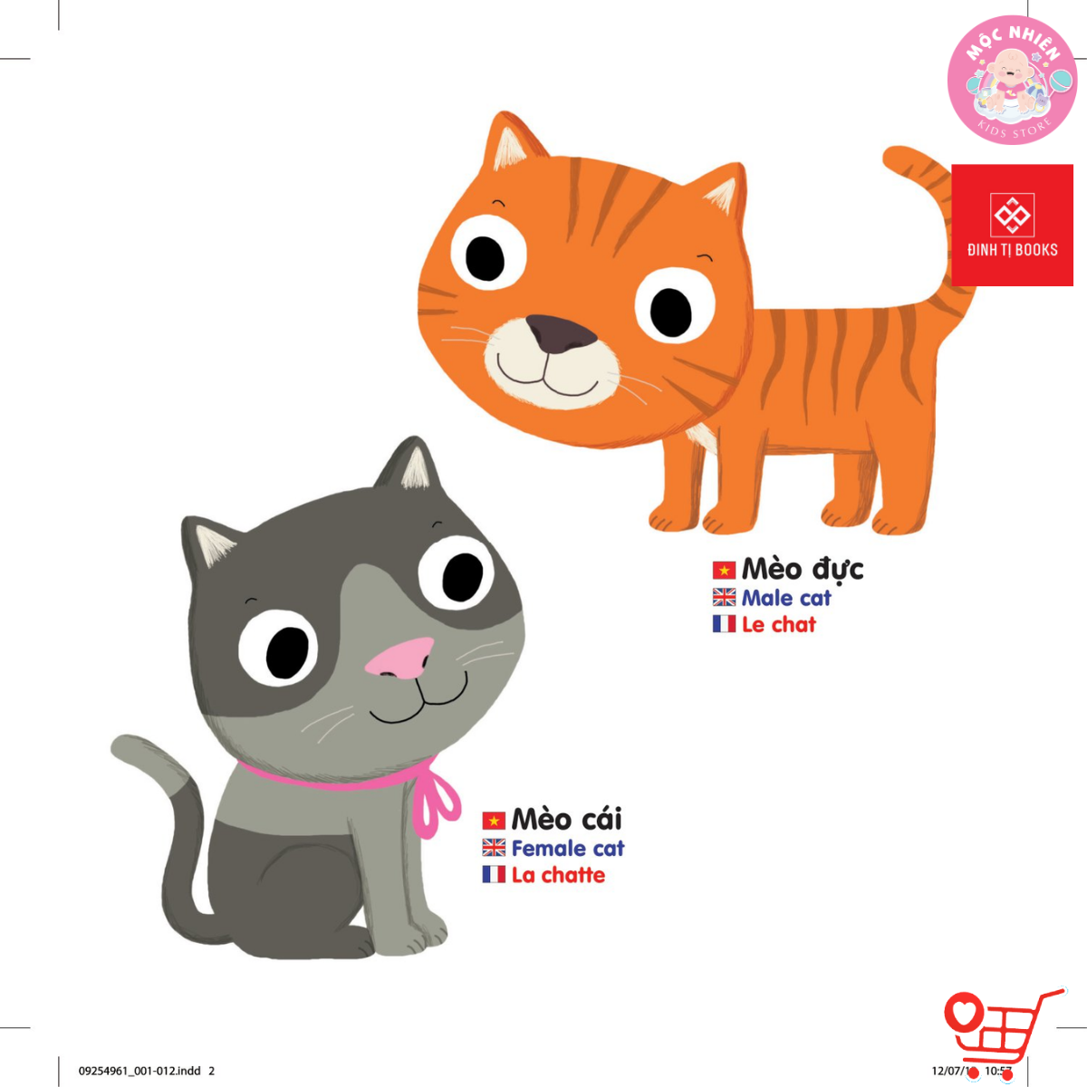 Sách Tương Tác Chuyển Động Thông Minh Đa Ngữ Việt - Anh - Pháp Nhiều Chủ Đề - Đinh Tị - Mộc Nhiên - Động Vật Nuôi