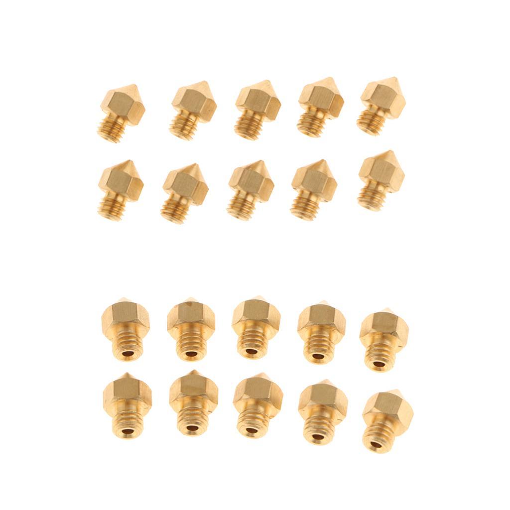 Pack Of 20 Extruder Nozzle Print Head 0.3mm+0.4mm For 3D Printer