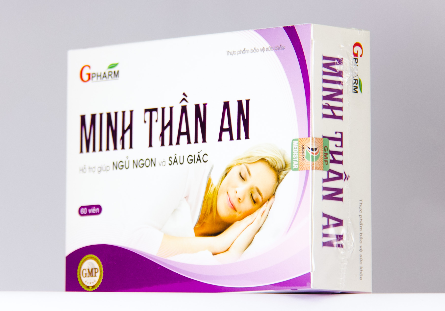 Thực phẩm bảo vệ sức khỏe Hỗ trợ giúp ngủ ngon, sâu giấc và giảm stress Minh Thần An GPHARM hộp 60 viên