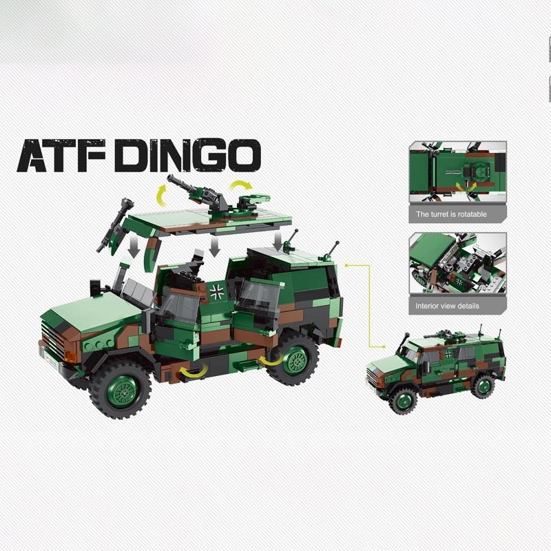 Đồ chơi Lắp ráp Xe Quân sự ATF Dingo, Xingbao XB06055 Military Truck, Xếp hình thông minh, Mô hình quân sự