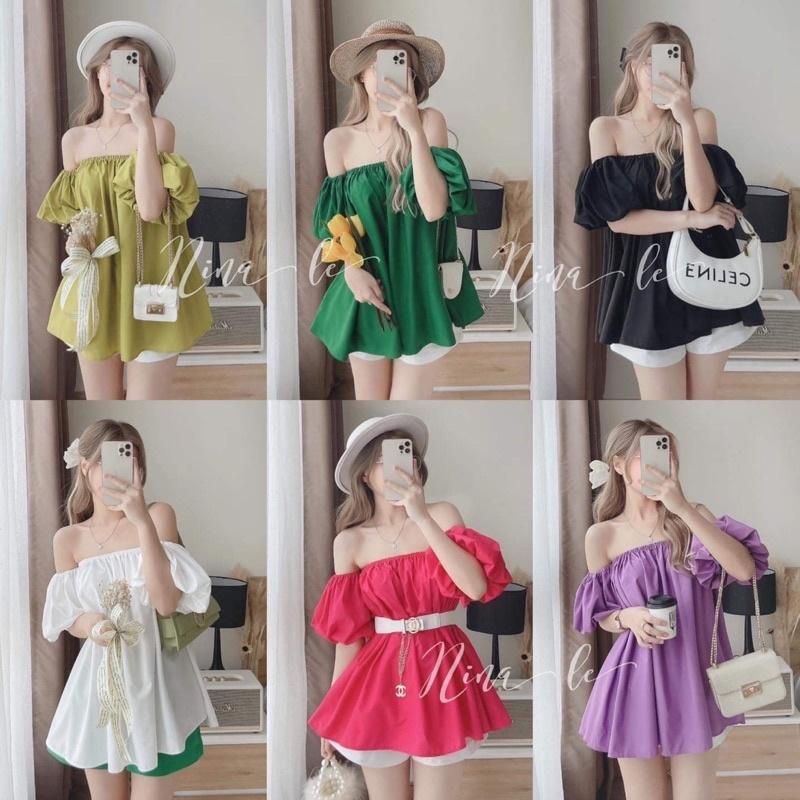 Áo kiểu trễ vai sắc màu đẹp xinh b19
