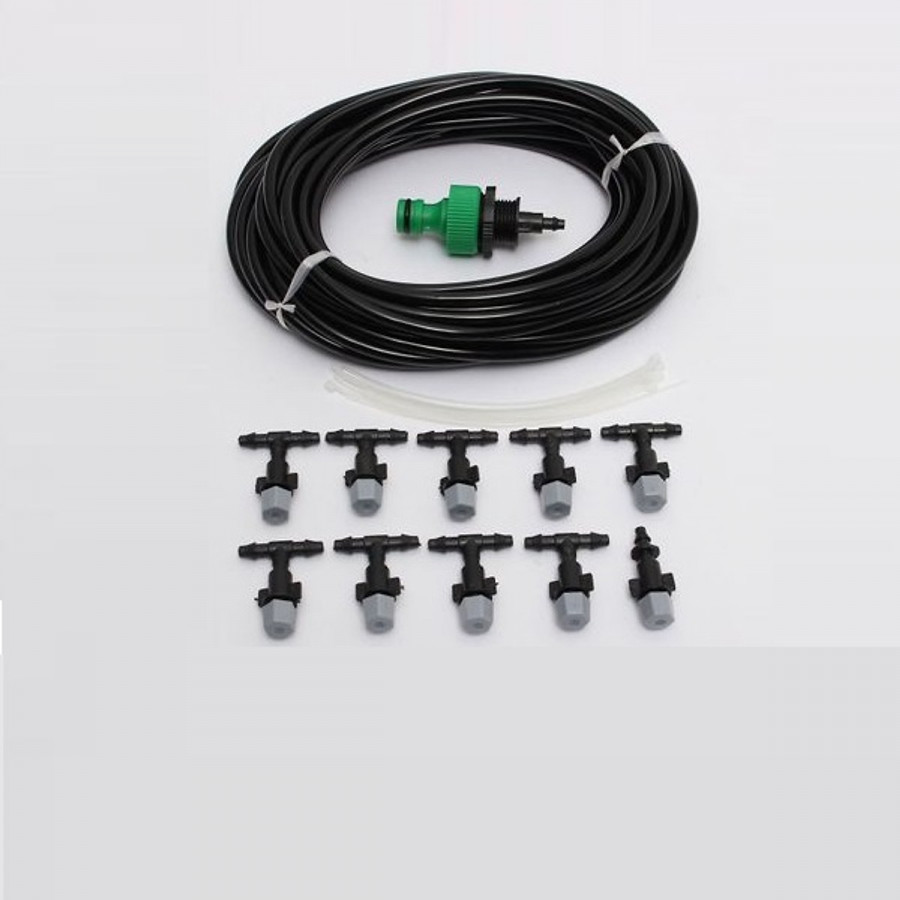 Kit tưới hoa, rau 10 đầu tưới phun sương 8lit, 10m dây, đủ phụ kiện