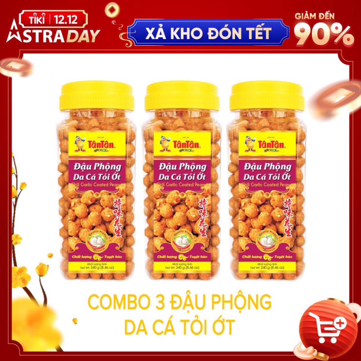 [NEW] Combo 3 Đậu Phộng Da Cá Tỏi Ớt hủ 240gram