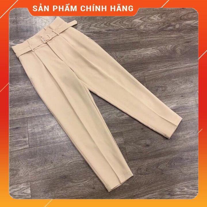Quần Baggy ️ SIÊU HOT️ công sở vải cạp cao kèm đai️ Quần vải nữ cạp cao, form đẹp