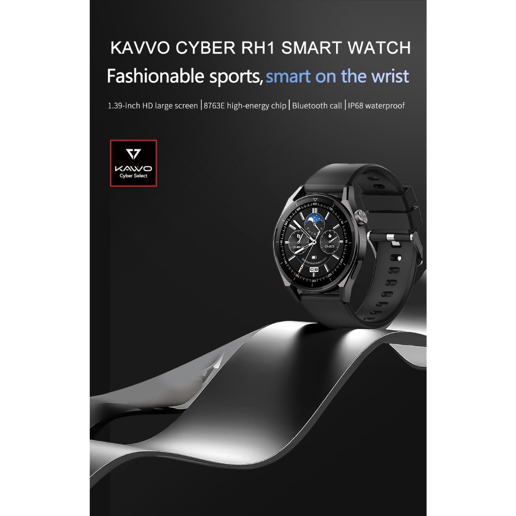 Đồng hồ thể thao thông minh KAVVO Cyber RH1 | Bluetooth 5.0 | TFT HD 1.39 inch - Hàng chính hãng - Bảo hành 12 tháng