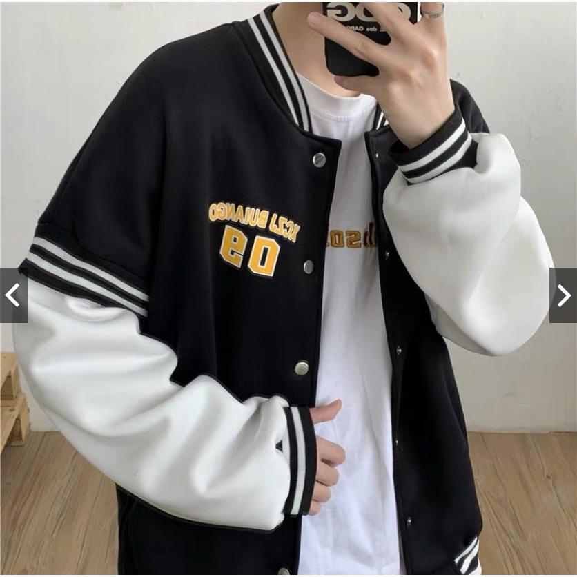 Áo khoác bomber Kay09 Varsity Jacket vải nỉ mịn, áo bomber bóng chày nam nữ unisex form rộng