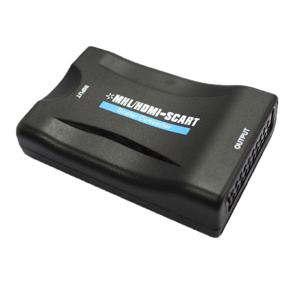 1080P  HDMI To Scart Audio Video Converter Adapter For HD TV + USB Cable