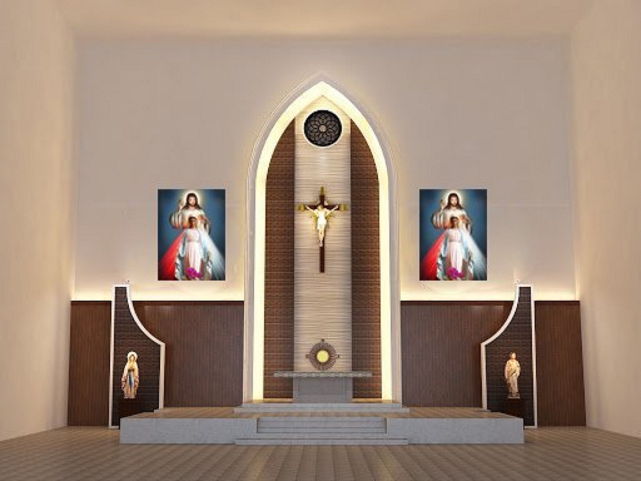 Decal dán tường Chúa Jesus và Đức Mẹ Maria dang tay ban ơn