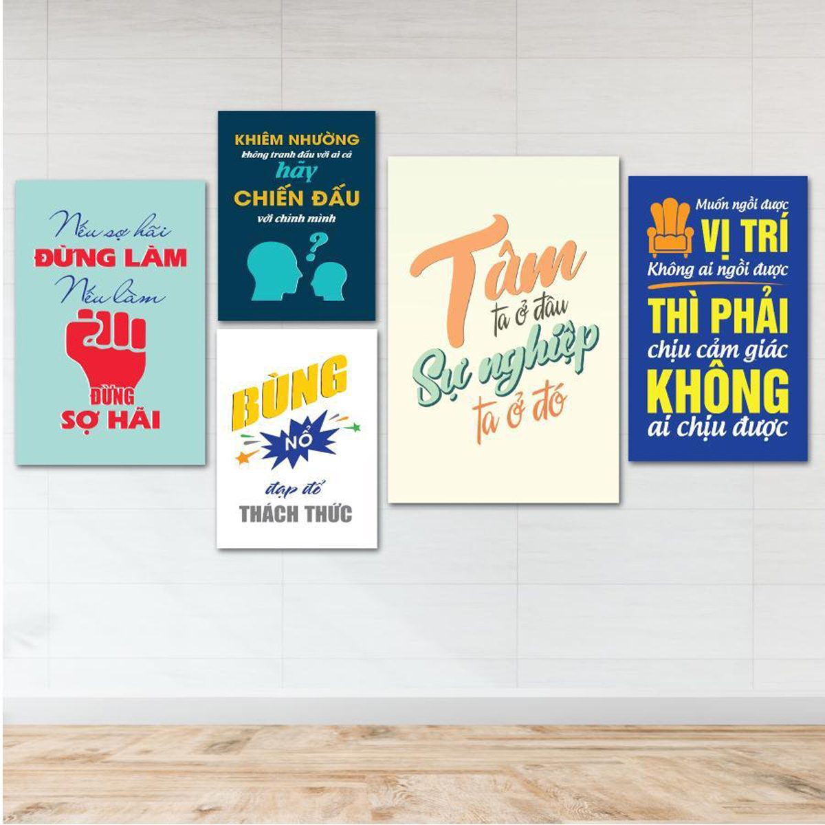 TRANH TREO TƯỜNG TẠO ĐỘNG LỰC BỘ 5 TẤM, NHIỀU KT KHÁC NHAU,TẠO CẢM HỨNG, TINH THẦN LÀM VIỆC,, TREO VĂN PHÒNG CÔNG TY, TẠO ĐỘNG LỰC LÀM VIỆC, TRANH GỖ PVP-DL051