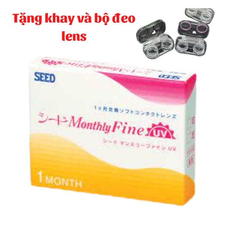 Kính áp tròng SEED 1 tháng không màu -Monthly Fine UV, lens SEED trong suốt có độ cho mắt cận