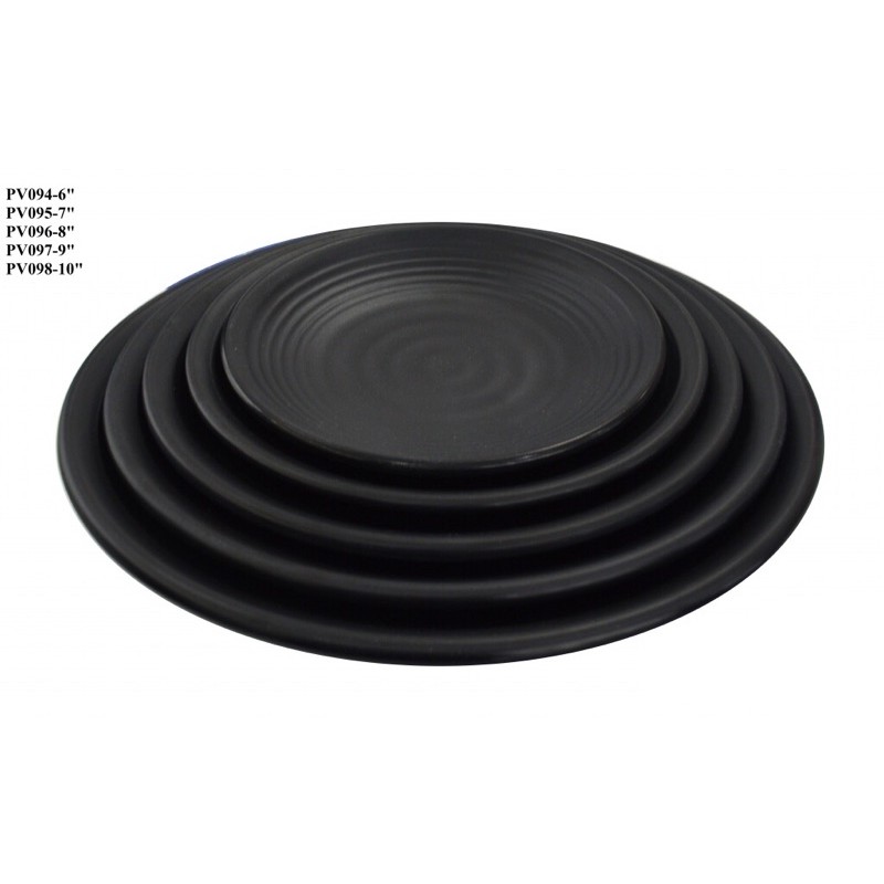 Đĩa tròn đen nhám đẳng cấp 100% melamine cao cấp, hàng cam kết đẹp, dày dặn và cực sang trọng