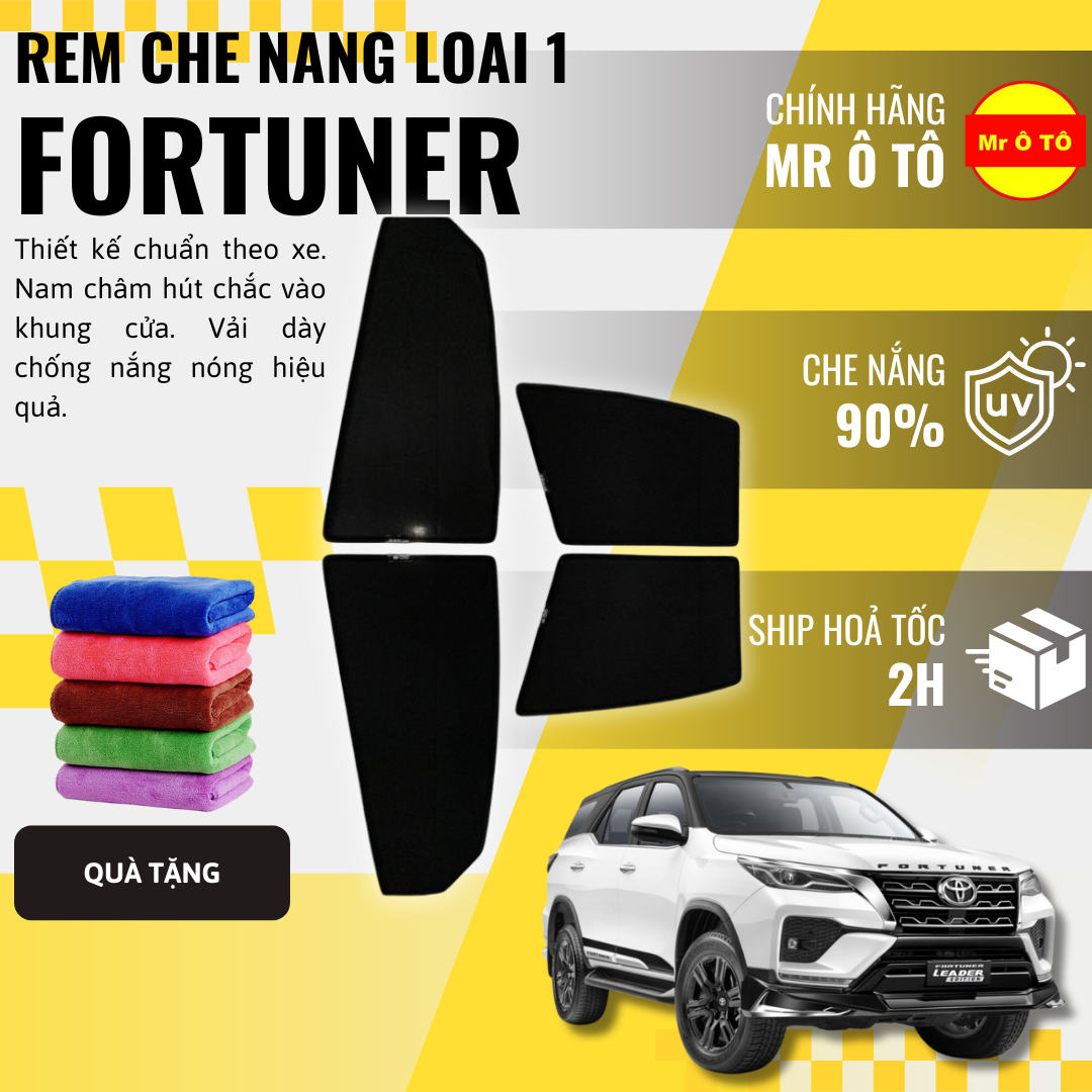 Rèm Che Nắng Xe Toyota Fortuner Loại 1 Mr Ô TÔ Bảo Hành 24 tháng Cam Kết Chuẩn Khít Theo Xe