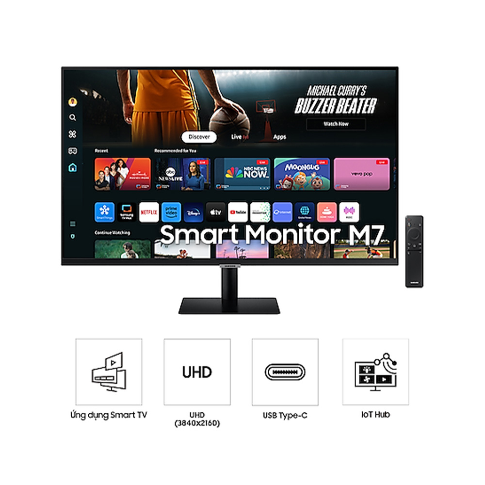 Màn Hình Samsung 32 inch M7 M70D 4K LS32DM700UEXXV - Hàng chính hãng