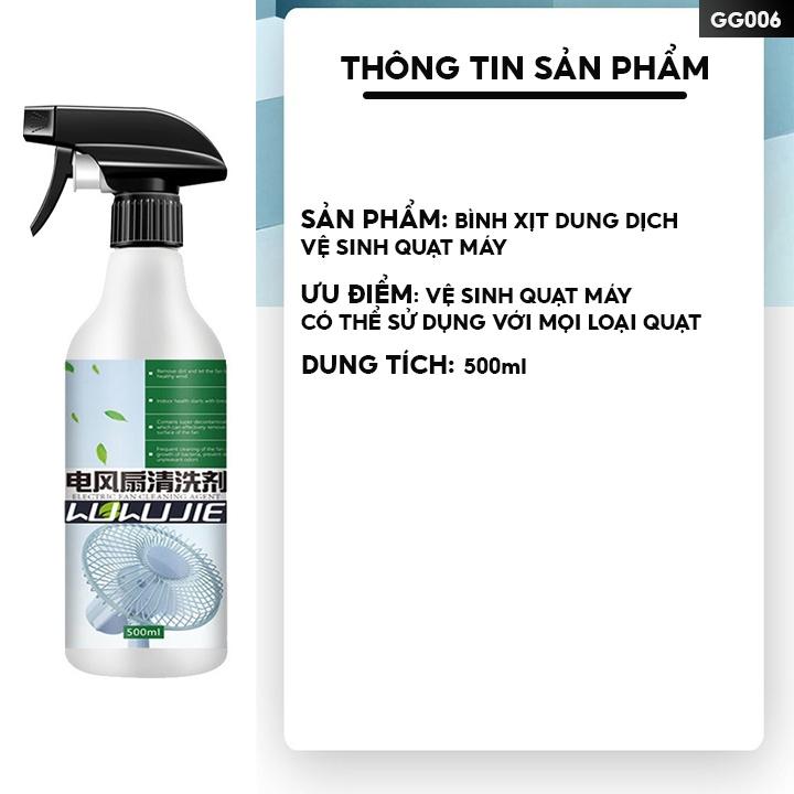 Chai Xịt Làm Sạch Máy Lạnh Vệ Sinh Điều Hoà Khử Khuẩn Cho Quạt Gió Gia Dụng GG006