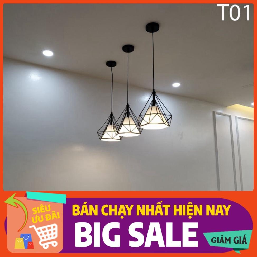 Đèn thả kim cương đen khung sắt sơn tĩnh điện phi 250-T01
