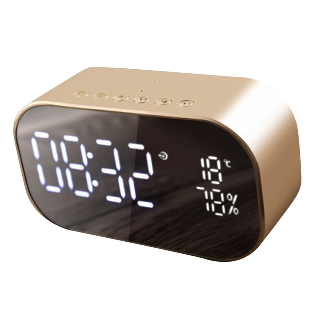 Wireless LED Mirror Surface Bluetooth Alarm Clock Speaker Table Clock for Home Office Decoration