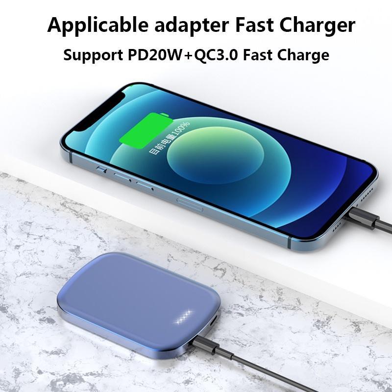 Sạc dự phòng nam châm ko dây mini sạc nhanh 5000mAh/10000mAh cho ĐT táo 12 13 pro promax mini