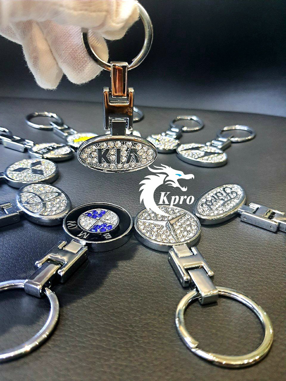 Móc khoá Logo nhiều hãng ô tô, xe hơi đính đá - Hàng Kpro chất lượng cao